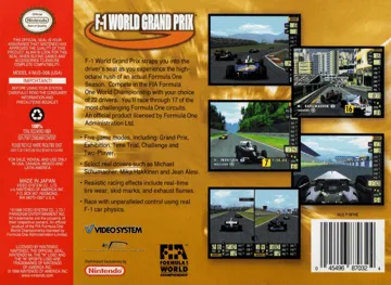 F-1 World Grand Prix (USA) box cover back